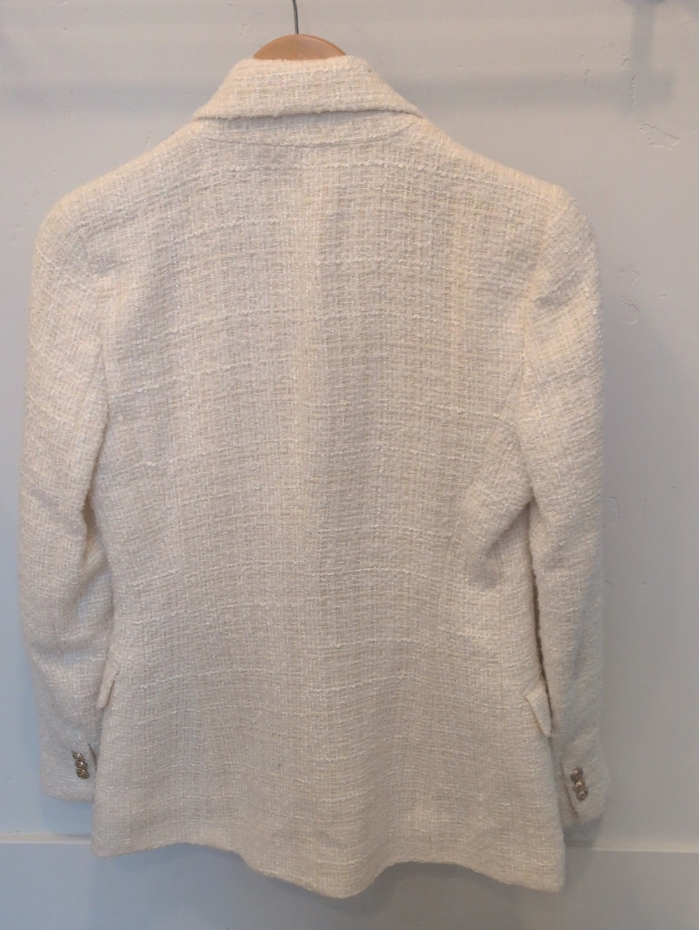Zara White Tweed Double Breasted Blazer - Picture 4 of 5